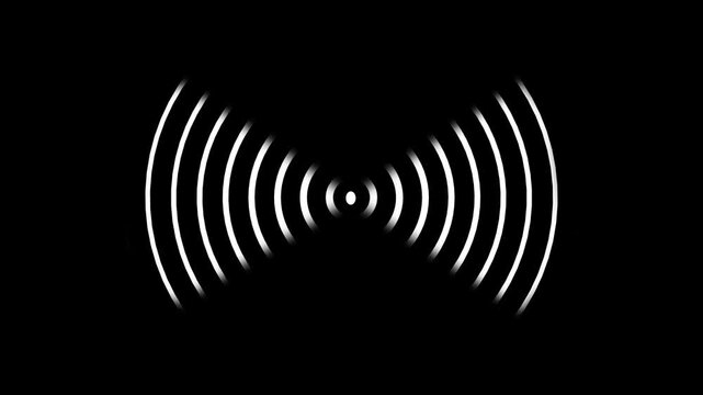 Radio waves waves background. network tower produced radio wave concept. Radio Waves in Circle Form, Radio wave signal animated background. Technology radio waves signal icon animation. 4k...