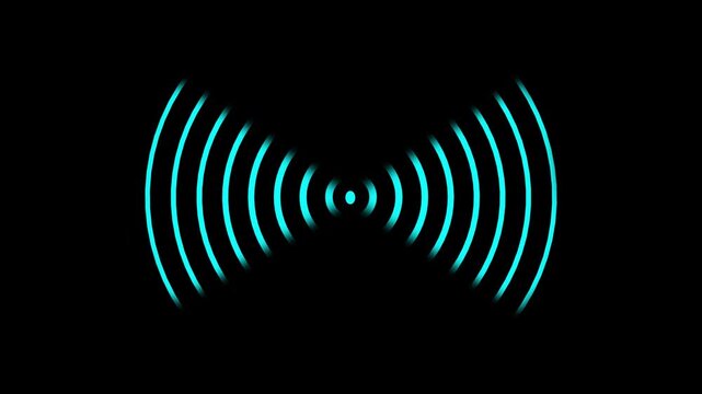 Radio waves waves background. network tower produced radio wave concept. Radio Waves in Circle Form, Radio wave signal animated background. Technology radio waves signal icon animation. 4k...