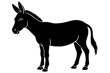 Fototapeta premium donkey silhouette isolated on white, donkey silhouette vector. donkey icon black symbol 