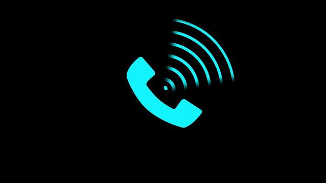 Sky color Incoming calling icon animation. Smart phone call ring icon animation. Phone ring sign of phone call icon.  loop video for mobile notifications and communication themes. 4k video animation