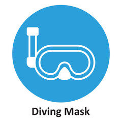 Diving Mask Vector icon which can easily modify or edit
