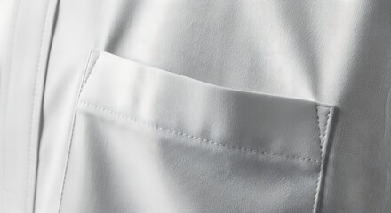 A close-up view of a pocket on a traditional thobe or kandura garment, showcasing intricate details
