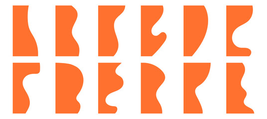 Set of left side border, divider, separator shape of page for website, card, banner, brochure vector illustration