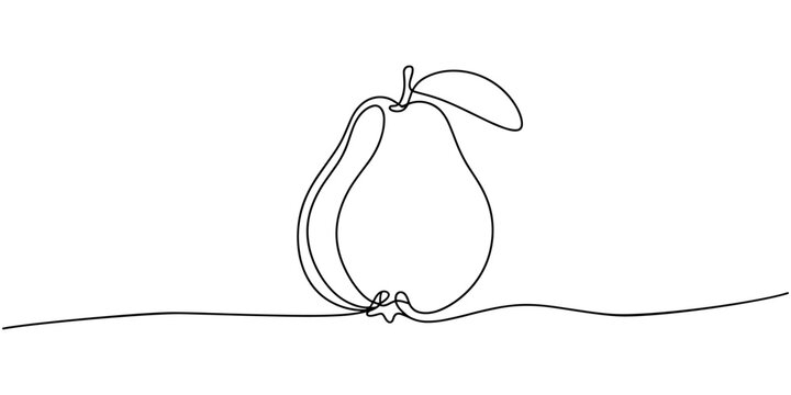 Guava one continuous line design. Fruits symbol design concept. Decorative elements drawn on a white background, guava farang fruit one solid line vector illustration, single minimal line drawing pro.