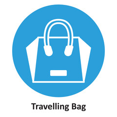 Travelling Bag Vector icon which can easily modify or edit