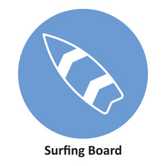 Surfing Board Vector icon which can easily modify or edit