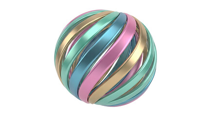 Obraz premium Abstract Swirl Object with Pastel Metallic Colors