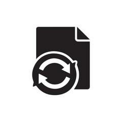 Policy revision and document update process silhouette icon