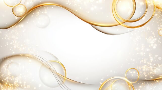 Elegant Swirls of Gold: A captivating composition features flowing golden curves and circles dancing against a backdrop, evoking a sense of luxury, and sophistication.