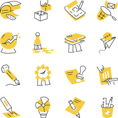 Collection of Hand Drawn Productivity Illustrations 
