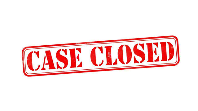 Case closed stamp isolated on transparent background