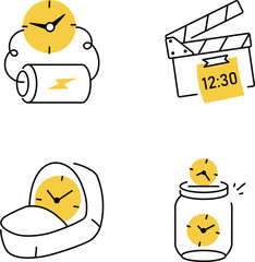 Collection of Hand Drawn Productivity Illustrations 
