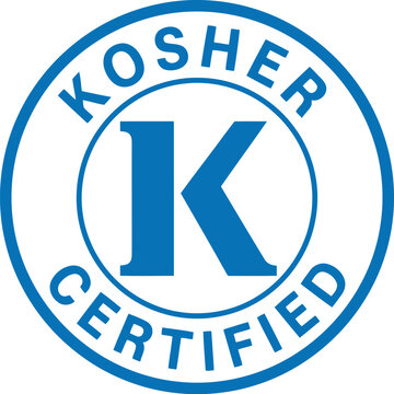 Kosher Certified Symbol Blue Round Label for Food Packaging and Product Compliance