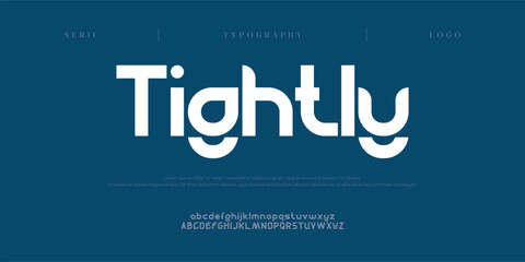 Tightly, Creative digital minimal modern logo alphabet fonts. Typography minimalist urban sana serif digital fashion future creative logos fonts. vector illustration  © Wonderlord