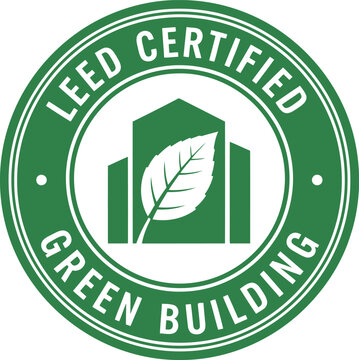 LEED Certified Green Building Badge Icon &ndash; Sustainable Eco-Friendly Construction Certification Emblem