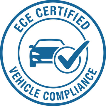 ECE Certified Vehicle Compliance Badge Icon for Automotive Safety and Regulatory Approval