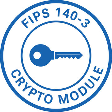 FIPS 140-3 Crypto Module Certification Badge Icon for Data Security and Encryption Compliance