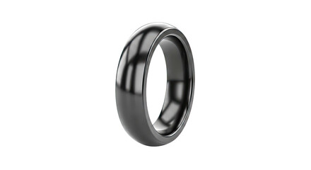 Sleek Black Ring on White Background