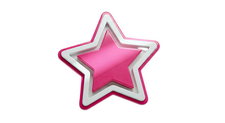Obraz premium 3D Pink and White Layered Star Icon