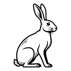 Obraz premium Vector line art illustration of Hare.
