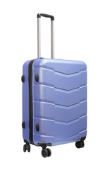 large wheeled carryon suitcase with telescopic handle. polycarbonate bag design. Closed hardshell