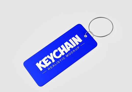 Sleek Silver Metal Keychain Mockup