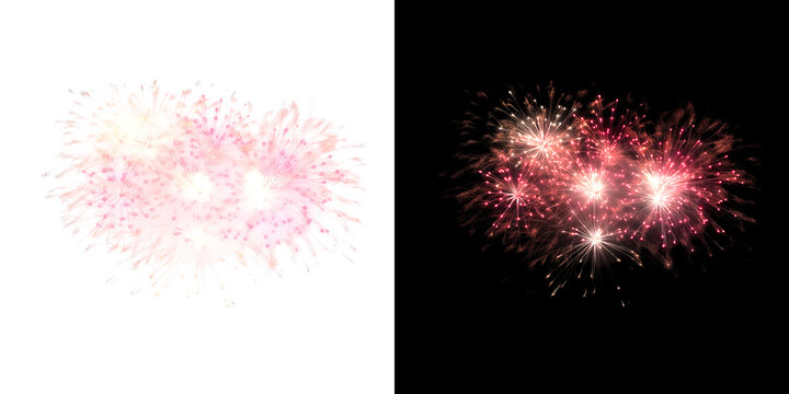 Bright red fireworks exploding in night sky vibrant sparks burst celebration party event festive bright display night sky abstract background