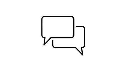 Fototapeta premium Minimalist Overlapping Chat Speech Bubbles Line Art Icon