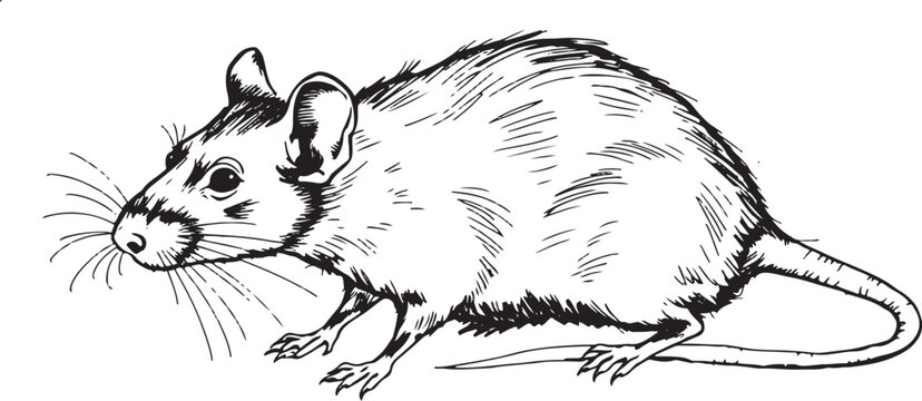rat hand draw