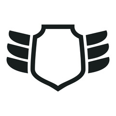 Heraldic shield with wings and decorative arms emblem in a classic vintage style logos