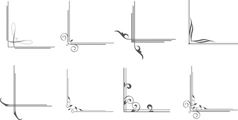 Ornamental classic corners vector set