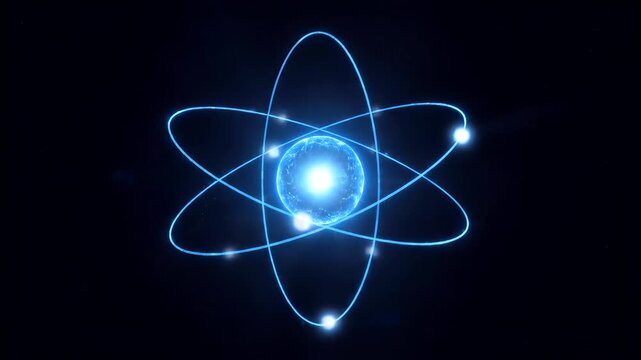 Luminous Atomic Structure Showcasing Controlled Energy and Orbital Motion Video