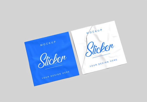 Square Sticker Mockup Set
