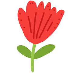 red flower cartoon 