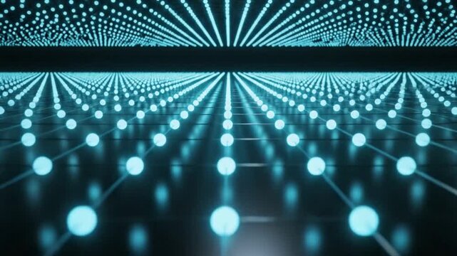 Digital Luminescence: A mesmerizing expanse of interconnected points of light, emitting a cool, ethereal glow.