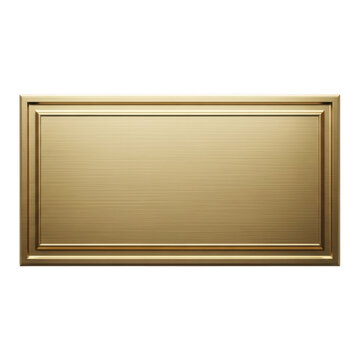 Elegant gold plaque isolated on transparent background