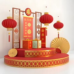 Chinese New Year lantern decorations in room
