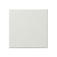 White textured square canvas surface isolated on transparent background