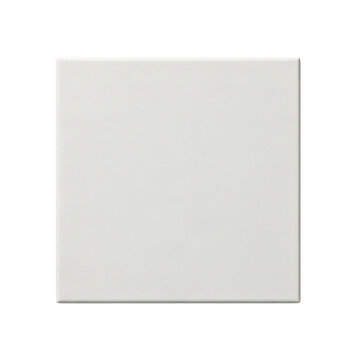 White textured square canvas surface isolated on transparent background