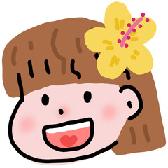 cute girl cartoon face	
