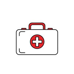 Obraz premium First aid kit illustration in a simple design featuring red and white colors