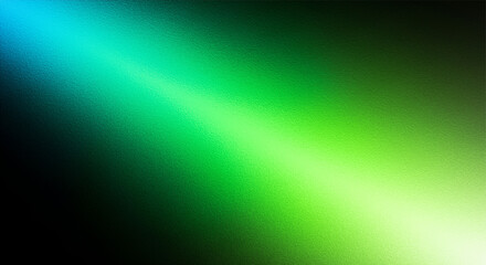 Fototapeta premium Vibrant green and blue gradient light streaks with frosted texture, abstract background for design and technology