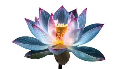 Beautiful Blooming Lotus Flower with Pink Edges.