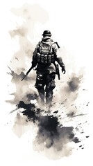 Fototapeta premium Adult ink protection military.