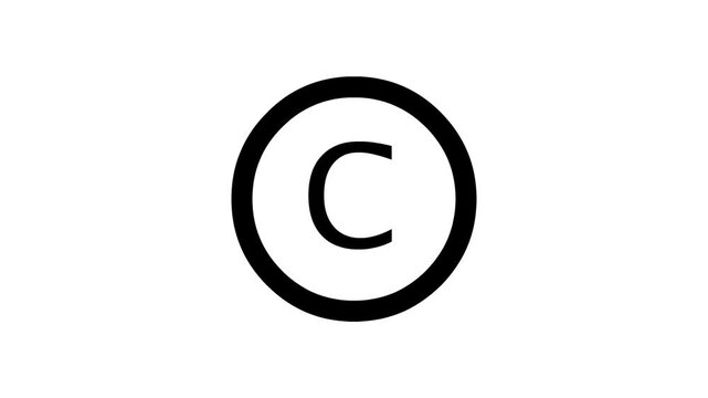 Copyright Symbol Icon Animation for Digital Content