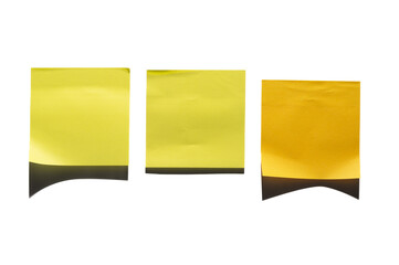 Three Yellow Sticky Notes on White Background