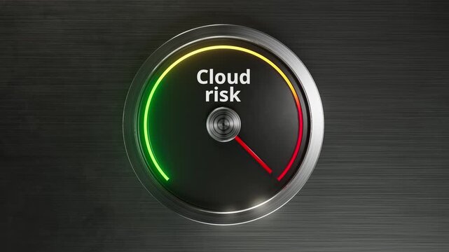 Cloud Risk Meter Gauge 3D Animation &ndash; Server Data Loss, Storage Failure and Cloud Computing Crisis Concept