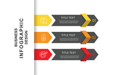 Vector 3 step vertical concept infographic template vector design. 