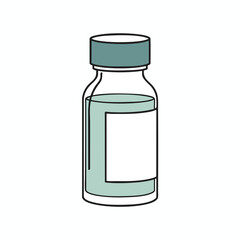 Fototapeta premium Clear Glass Medical Bottle with Blank Label