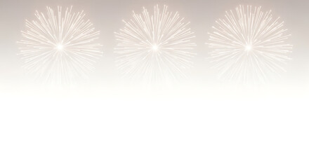 Sparkling white fireworks display on dark gradient background celebration abstract light